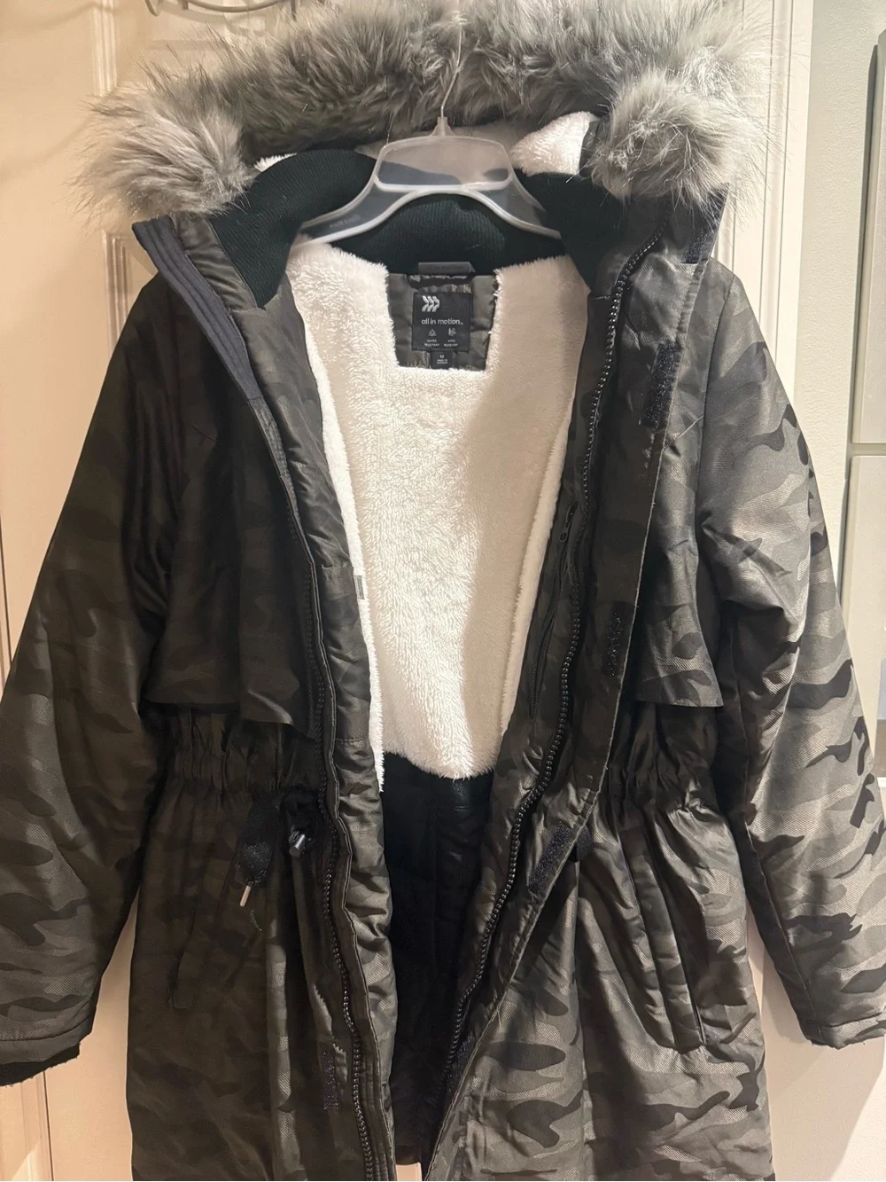 all in motion Olive Camo Faux-Fur Hooded Puffer Parka